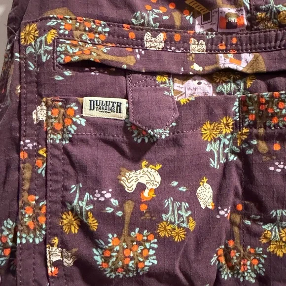 Duluth Trading Co Purple Floral Overalls - Picture 3 of 10